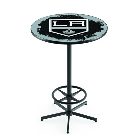 Holland Bar Stool Co 42" Black Los Angeles Kings Pub Table L216B4228LAKing